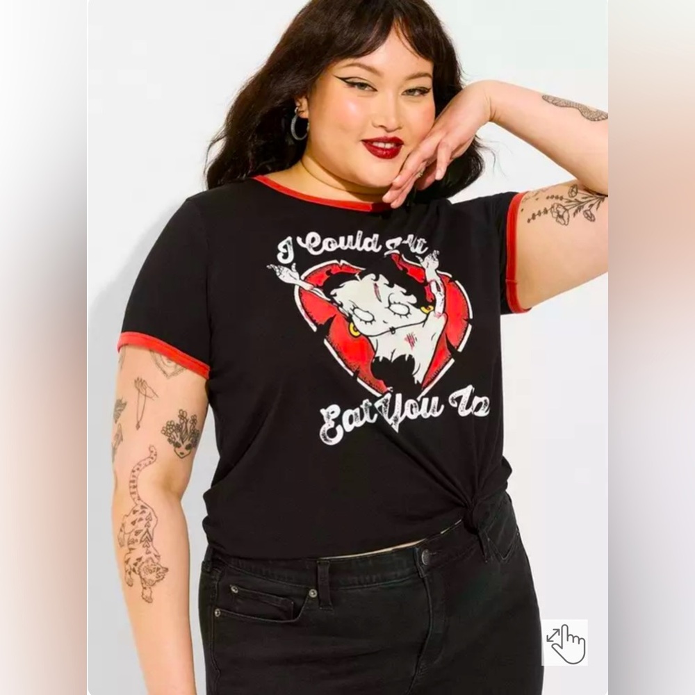 Torrid Betty Boop Classic Fit Cotton Ringer Tee